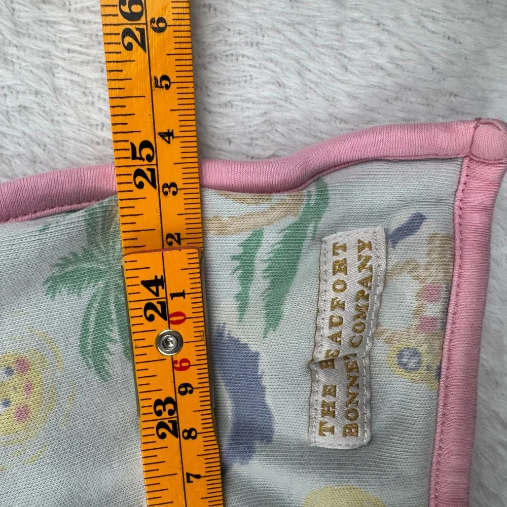 The Beaufort Bonnet Company Bath Towel‎ NS Blue Pink Beach Print Pima